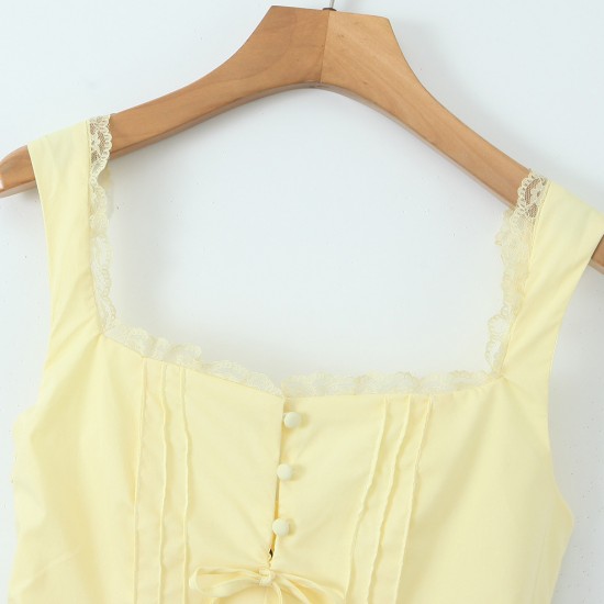 A new cross-border women's summer sweet lace halter dress with a back drawstring and a sexy, slimming mini skirt for women A new cross-border women's summer sweet lace halter dress with a back drawstring and a sexy, slimming mini skirt for women