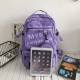 New cross-border large-capacity student schoolbag, men's and women's campus LOGO printed backpack, practical backpack for daily travel New cross-border large-capacity student schoolbag, men's and women's campus LOGO printed backpack, practical backpack for daily travel