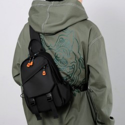 Cross-border casual and versatile men's chest bag, Korean-style fashionable and simple single-shoulder bag, multi-purpose usb charging crossbody backpack