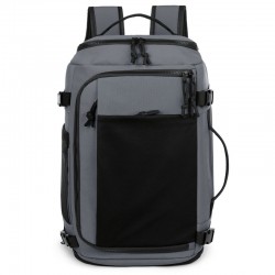 Large-capacity men's bag, USB independent shoe compartment, cross-border box-style open-bag, simple outdoor backpack, breathable and load-reducing backpack