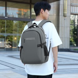 Wholesale backpack, large-capacity men's quality computer travel backpack, solid-color business trip outdoor casual commuting schoolbag