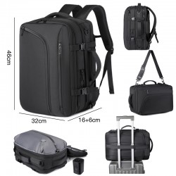 Vacuum compressed cross-border backpack, high-end business backpack, expandable large-capacity business trip and travel bag, computer bag