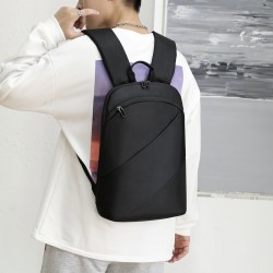 Ultra-thin business backpack for men, simple and lightweight computer bag, cross-border LOGO printed, fashionable Korean version waterproof backpack