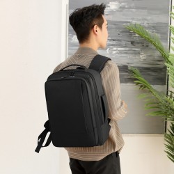 Men's fashionable, trendy, casual and simple travel backpack, large-capacity computer schoolbag, cross-border printed LOGO men's backpack