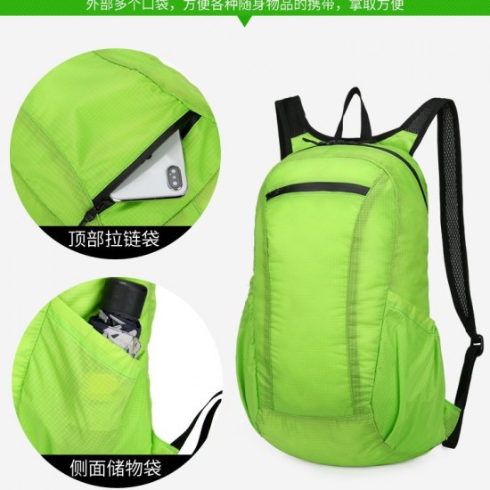 Wholesale folding casual backpacks for foreign trade, large-capacity men's and women's sports travel backpacks, outdoor cycling skin bags Wholesale folding casual backpacks for foreign trade, large-capacity men's and women's sports travel backpacks, outdoor cycling skin bags